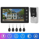 Carregue a imagem no visualizador da Galeria, Wired Video Intercom for Home Outdoor Door Phone with Screen 7 Inch Monitor Street Doorbell  RFID Call Panel Open Electric Lock  Amaijoin
