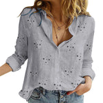 Carregue a imagem no visualizador da Galeria, Elegant Cotton Linen Shirts Women Casual Solid Button Lapel Blouses Shirts Spring Summer Long Sleeve Loose Tops Tunic Blusas  Amaijoin
