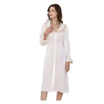 Carregue a imagem no visualizador da Galeria, BirdTree, 19MM 100%Real Silk Pajamas Dress, Women Long Sleeve Lace, Sexy Loose Sleepwear, 2024 Summer New Nightgown P439103QM  Amaijoin
