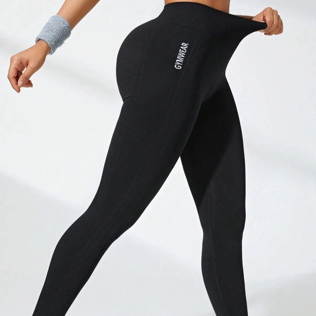 Women's High Waist Yoga Leggings Letter Gymwear Seamless High Stretchy Butt Lifting Breathable Sports Pants for Women  Amaijoin