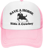 Carregue a imagem no visualizador da Galeria, Save a Horse Ride a Cowboy Hat Unisex Adjustable Summer Outdoor Adult Baseball Cap Trucker Hat for Women Men Sun Protection  Amaijoin
