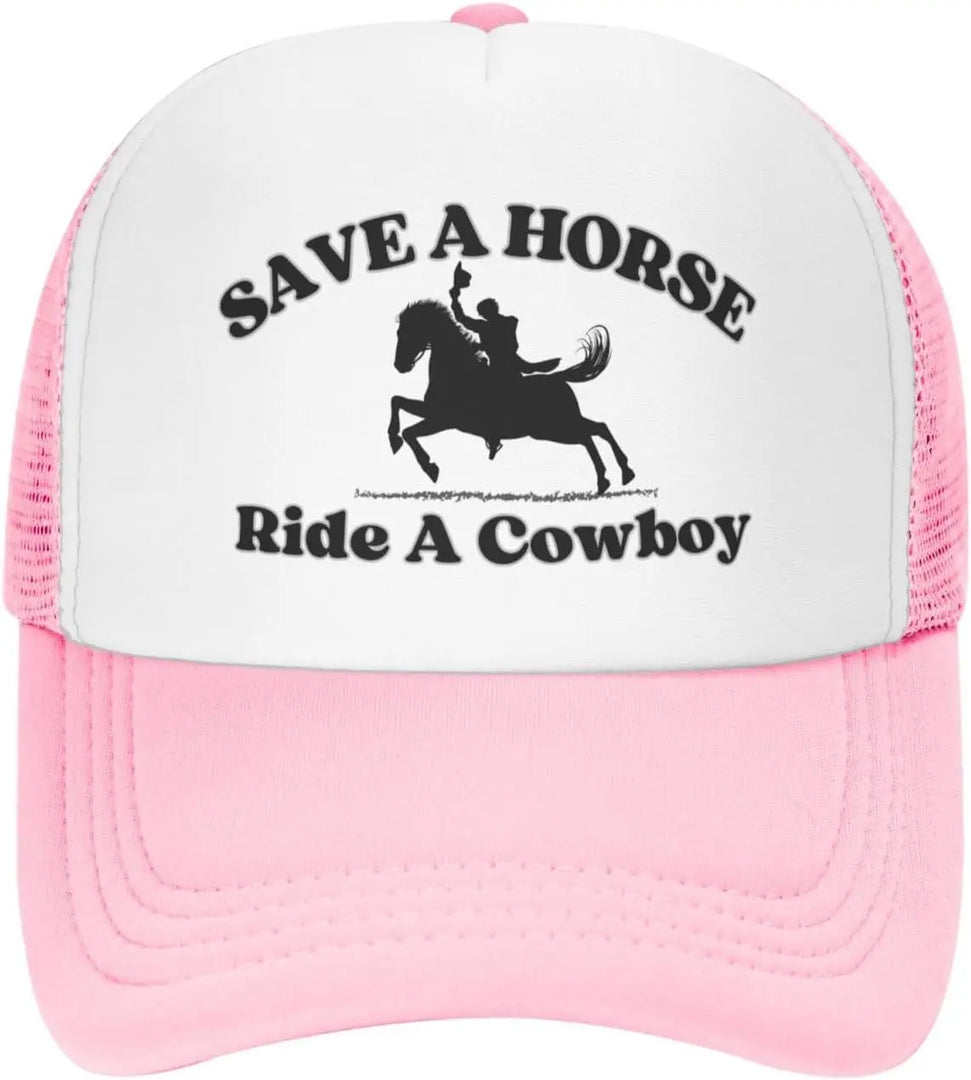 Save a Horse Ride a Cowboy Hat Unisex Adjustable Summer Outdoor Adult Baseball Cap Trucker Hat for Women Men Sun Protection  Amaijoin