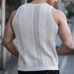 Carregue a imagem no visualizador da Galeria, Summer New Men&#39;s Sleeveless T-shirt Sleeveless Slim Knit Vest Men&#39;s Tank Top Sexy Hollow Through Men&#39;s Vest FugeesTee Sportswear  Amaijoin
