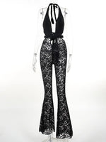 Carregue a imagem no visualizador da Galeria, New Women&#39;s Fashion Spicy Girl Slim Fit Hollow Deep V Lace Pants Sexy Jumpsuit For Women JY23420DG  Amaijoin
