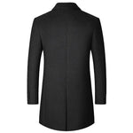 Carregue a imagem no visualizador da Galeria, Male Woolen Coat Solid Color Slim Mid-Length Windbreaker Warm Wear-Resistant Men&#39;s Wool Coat Business Formal Wear Casual Jacket  Amaijoin
