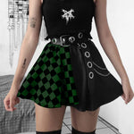 Carregue a imagem no visualizador da Galeria, Halloween Contrast Color Black and White Checkered Dark Style Skirt  Amaijoin
