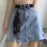 Carregue a imagem no visualizador da Galeria, High-waisted Denim Skirt Women&#39;s 2024 New Style Sensibility Design Side Slit Skirt A- line  Amaijoin
