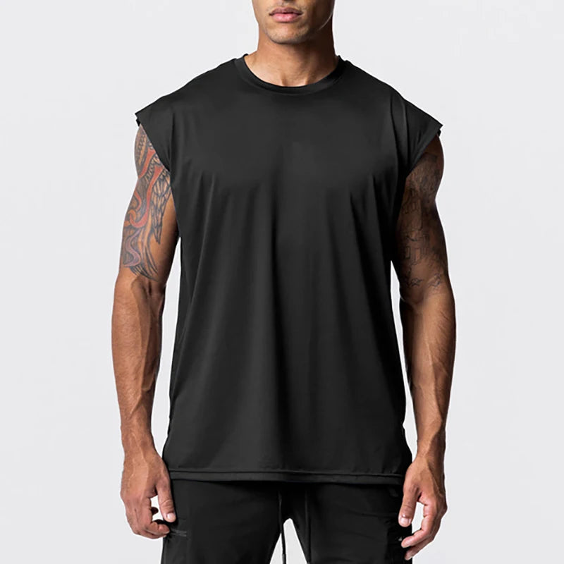 Oversized Gym Clothing Mesh Cut Off Sleeveless Shirt Fitness Tank Top Men Bodybuilding Sportswear Muscle Vests Workout Tanktop  Amaijoin