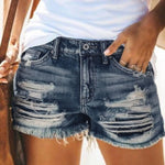 Carregue a imagem no visualizador da Galeria, Summer Shorts Jeans For Women Sexy Jeans High Waist Slim Hole Shorts Pants Old Broken Style Denim Jeans Pantalones De Mujer  Amaijoin
