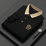 Carregue a imagem no visualizador da Galeria, New Men&#39;s Casual Embroidery Long Sleeve Polo Shirt Fashion Solid Color Top  Amaijoin
