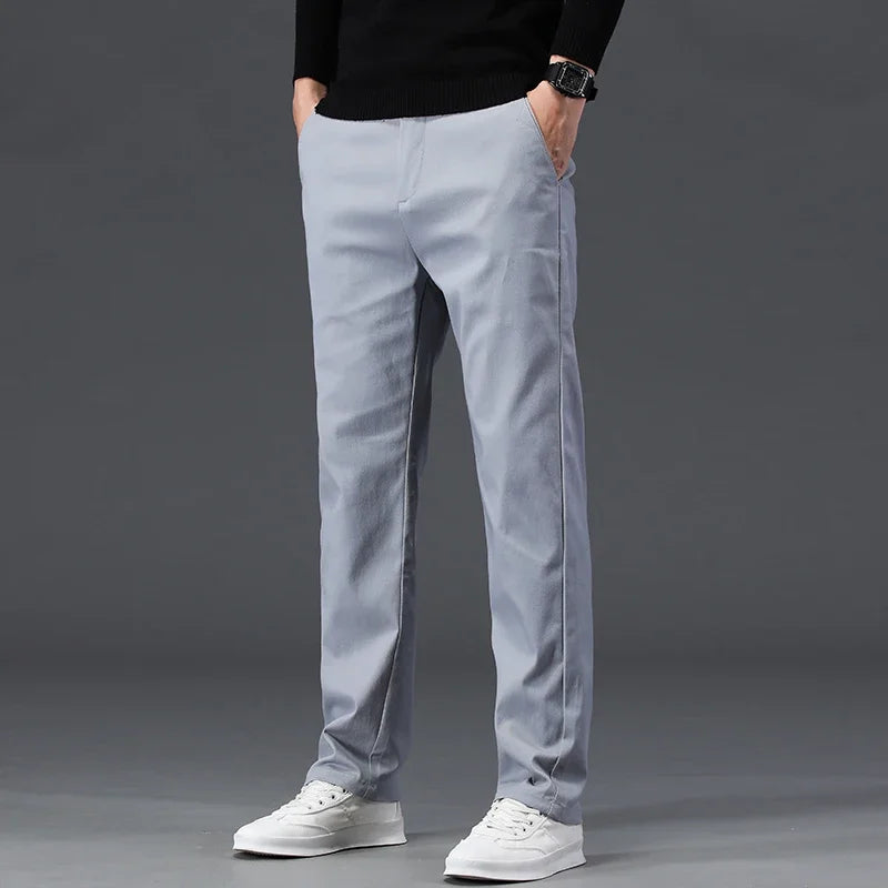 98% Cotton Men's Chinos & Casual Pants, Khaki Pants, Loose Straight , Streetwear Men ,Twill Pants,  Tall Men STRAIGHT Trousers  Amaijoin