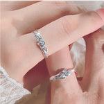 Load image into Gallery viewer, New Arrival Couple Ring Adjustable Fashion Personality 925 Silver Ring Men and Women Valentine&#39;s Day Gift Zircon Leaf Pair Rings  Amaijoin
