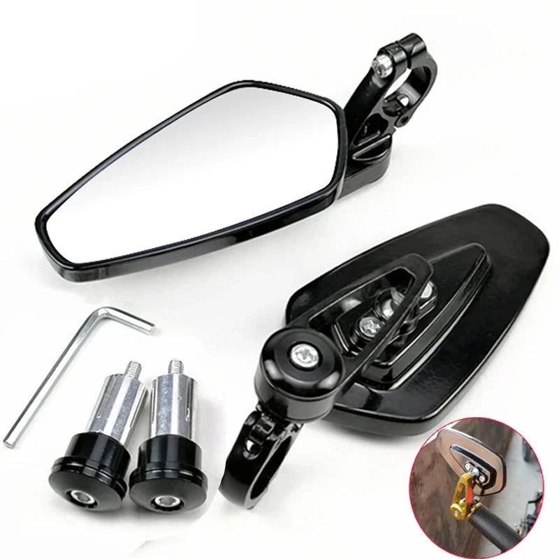 EAFC 1 Pair 7/8" 22mm  Motorcycle Rearview Mirrors Universal Scooter Bar End Handlebar Mirror Rear View Mirror Accessories  Amaijoin