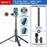 Carregue a imagem no visualizador da Galeria, Selfie Stick with Wireless Bluetooth Remote, Portable 72 Inch Aluminum Alloy Selfie Stick Phone Tripod for iOS Android Cellphone  Amaijoin
