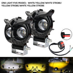 Load image into Gallery viewer, 1/2PCS Motorcycle Headlight Fog light Bar 9V-85V 12W Projector Lens Spotlight LED Light Yellow white For Car/Motorcycle 6500K  Amaijoin
