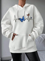 Carregue a imagem no visualizador da Galeria, A Butterfly Dancing On The Tip Of Its Heart Printed Women&#39;S Hooded Harajuku Hoodies Fashion Hoodie Autumn Casual Women Clothing  Amaijoin
