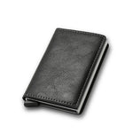 Carregue a imagem no visualizador da Galeria, Custom Card Holder Rfid Black Carbon Fiber Leather Simple Wallet Men&#39;s Gift Personalized  Amaijoin
