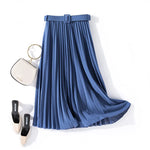 Carregue a imagem no visualizador da Galeria, XFPV 2023 New Autumn Summer Fashion Solid Color High Waist Pleated A Line medium and long Skirt Women SM1983  Amaijoin
