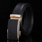 Carregue a imagem no visualizador da Galeria, For Men Famous Work Business Black Cowskin PU Strap Men Leather Belt Metal Automatic Buckle Brand High Quality Luxury Belts  Amaijoin
