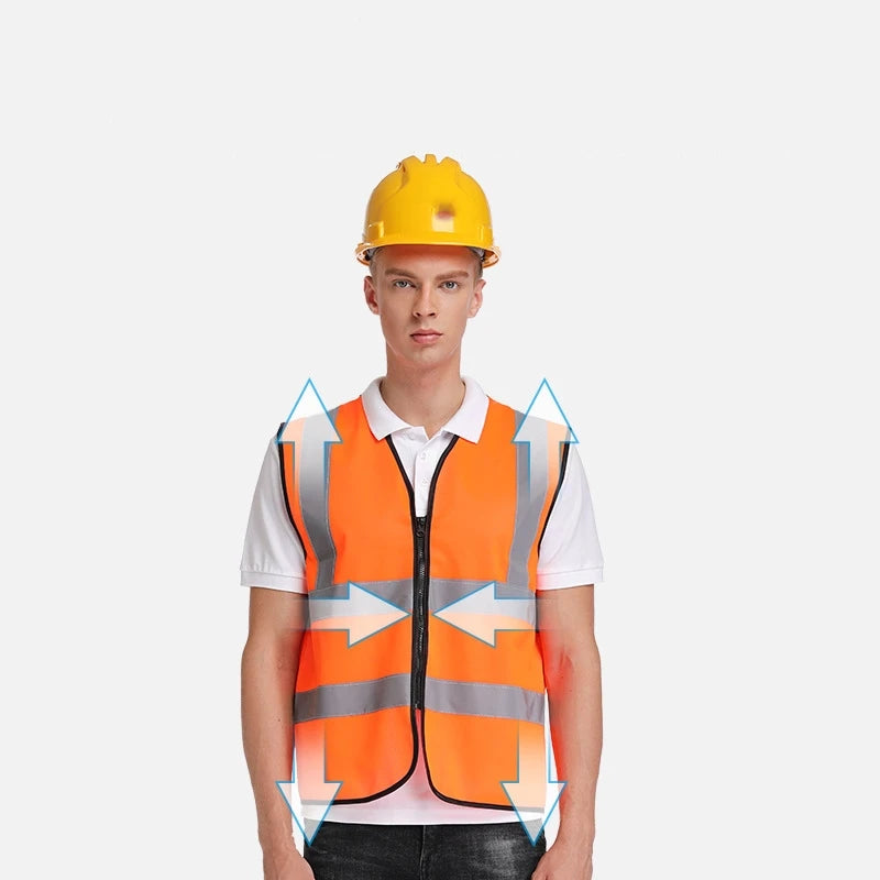 Reflective Vest Working Clothes High Visibility Day Night Warning Safety Vest Traffic Construction Safety Clothing  Amaijoin