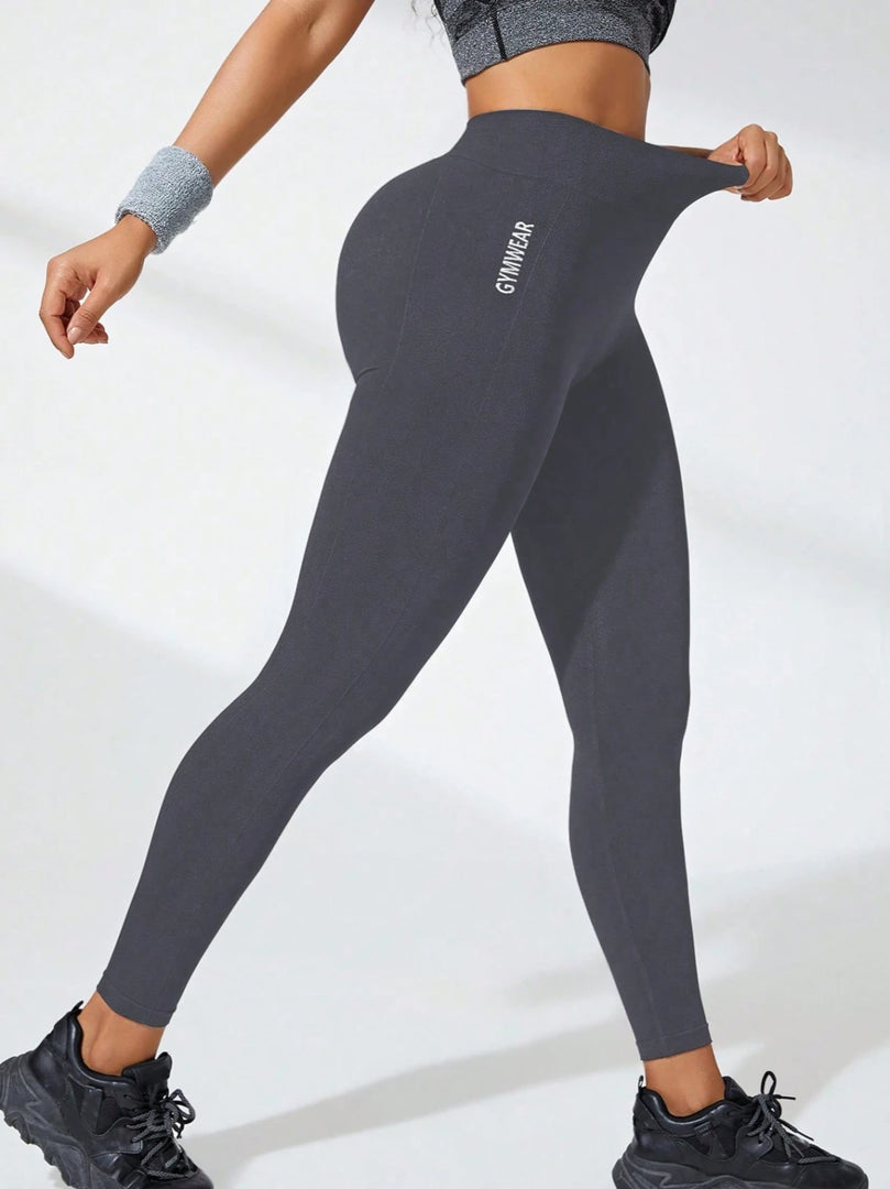 Women's High Waist Yoga Leggings Letter Gymwear Seamless High Stretchy Butt Lifting Breathable Sports Pants for Women  Amaijoin