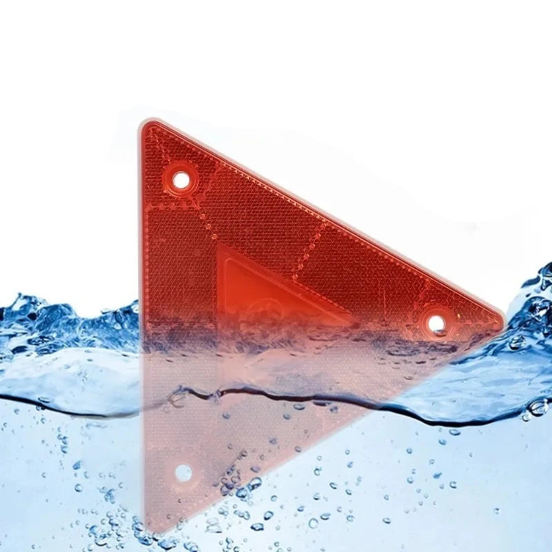 2/1Pcs Triangle Warning Reflective Strips Vehicle Stop Warning Sign Red Safety Reflector for Trailer RV Board Truck Plate Light  Amaijoin