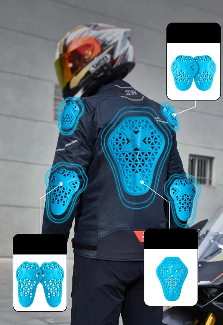 Men's Biker Jacket Motorcycle Jacket Breathable Wear-resistant Motorbike Jacket Anti-fall Motocross Jackets Reflective CLothes  Amaijoin