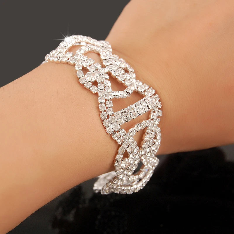 New Fashion Charm Bracelets 925 Silver AAAAA Zircon Crystal Women Bracelet Wedding Engagement Luxury Jewelry  Amaijoin