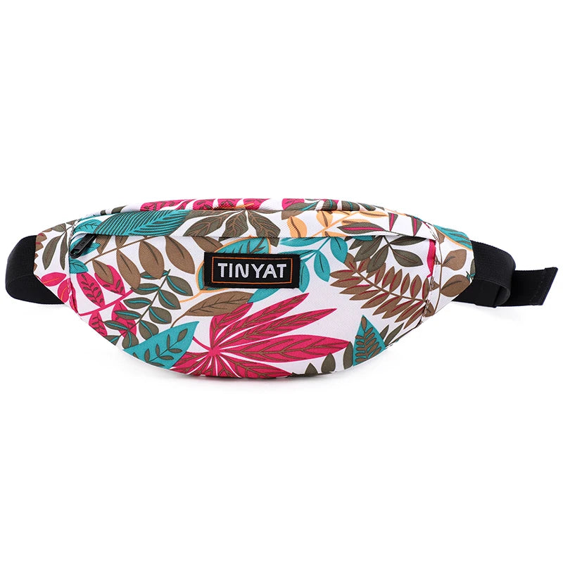 TINYAT Men Fashion Leaf Pattern Multi-functional Waterproof Outdoor Riding Sports Waist Pack Chest Bags  Amaijoin