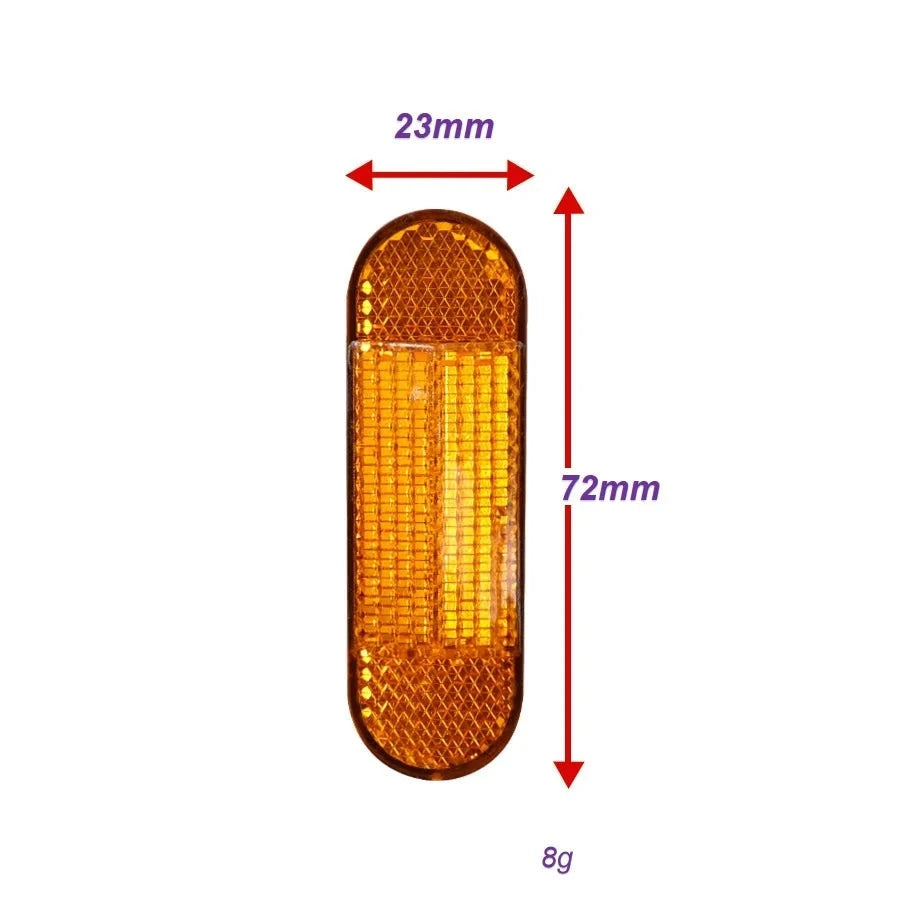 72x23mm Oblong Amber Reflectors Self-Adhesive ATV Motorcycle Quad-Biking RVs Caravan Auto Trucks Side Mark Rear/Tail/Signal Part  Amaijoin