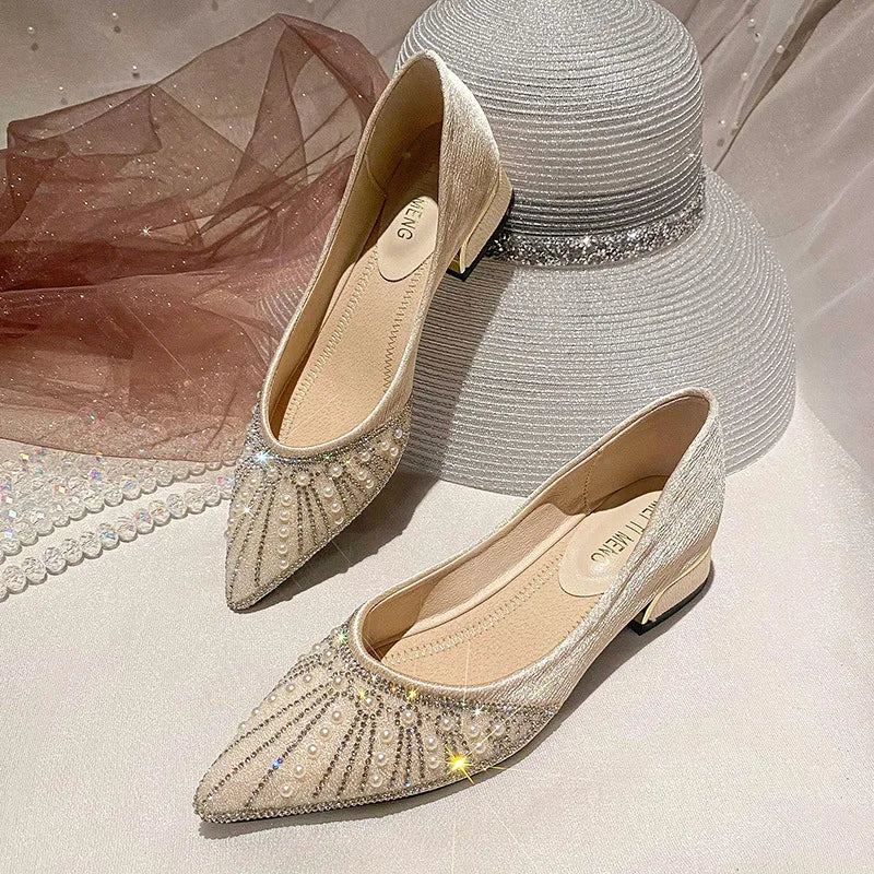 Luxury Rhinestone Women's Ballet Flats Shoes Fashion Pointed Female Casual Shoes Light Comfortable Flats Slip on Loafers Shoes  Amaijoin