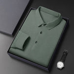 Carregue a imagem no visualizador da Galeria, New Men&#39;s Long Sleeve T Shirt Button Lightweight Lapel Loose Polo Shirt Solid Color Top  Amaijoin
