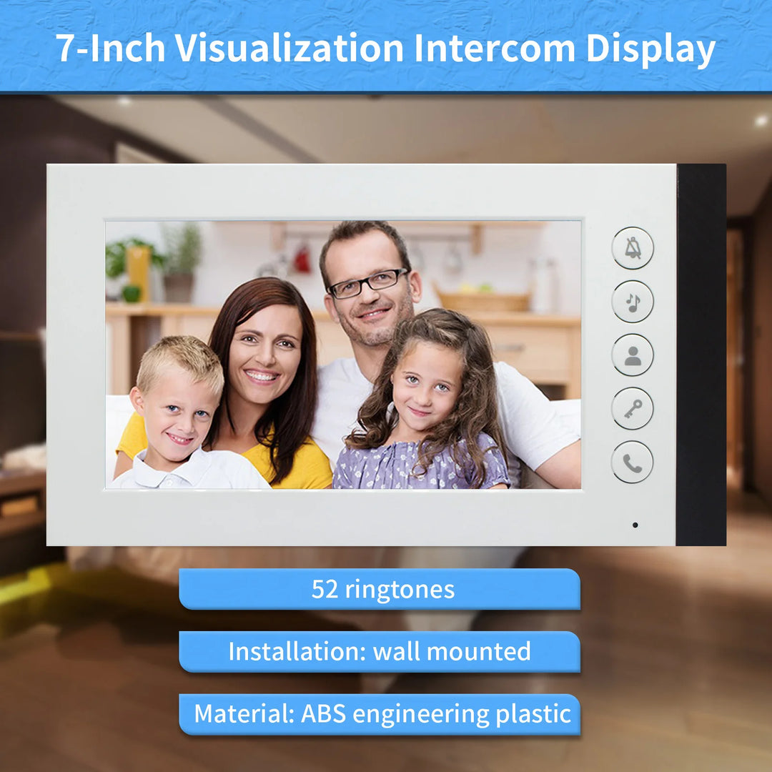 AnjieloSmart 7 Inch Wired Video Door Phone Home Intercom for Apartment Street Doorbell Camera Call Panel Unlock Talk Waterproof  Amaijoin