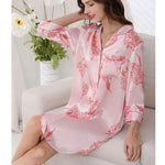 Load image into Gallery viewer, BirdTree, 19MM 100%Real Silk Pajamas Dress, Women Floral Print, Sexy Retro Loose Sleepwear, 2024 Summer New Nightgown P43997QM  Amaijoin
