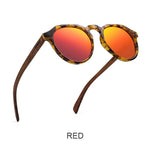 Carregue a imagem no visualizador da Galeria, Oi Wood Sunglasses Women Men&#39;s Sun Glasses  Walnut Wood Round Eyeglasses Red LensTortoise Shell Frames  Amaijoin
