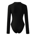 Carregue a imagem no visualizador da Galeria, Women Fleece Turtleneck Bodysuit Solid Color Long Sleeve Sheath Rompers Streetwear Outfits Jumpsuit Basic Overalls Top  Amaijoin
