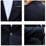 Carregue a imagem no visualizador da Galeria, Formal Suit Set Fashion Buttons Pockets Blazer Men Business Suit Set  Formal Turndown Collar Suit for Dating  Amaijoin
