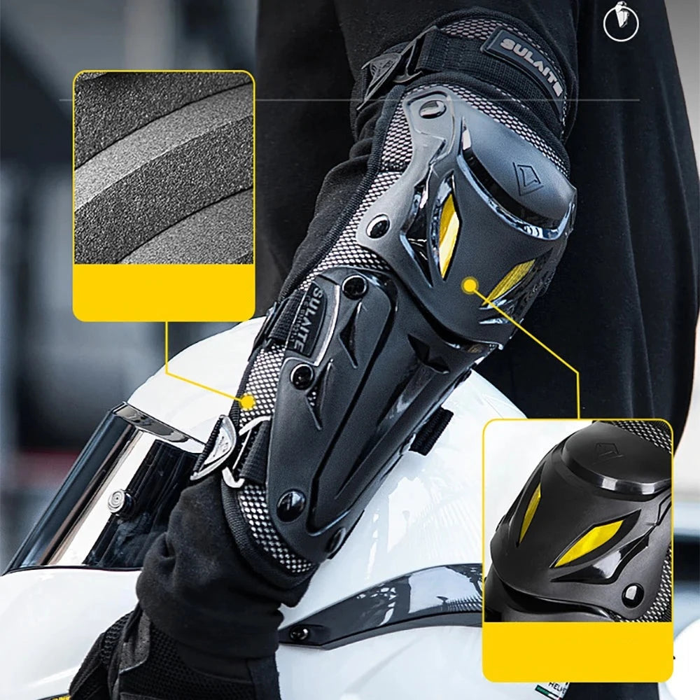 Motorcycle Knee Pad Elbow Protective Combo Knee Protector Equipment Gear Outdoor Sport Motocross Knee Pad Ventilate Four Seasons  Amaijoin