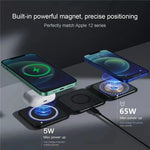 Carregue a imagem no visualizador da Galeria, 100W 3 in 1 Magnetic Wireless Charger Pad Stand for iPhone 14 13 15 Pro Max Airpods iWatch Fast Wireless Charging Dock Station  Amaijoin
