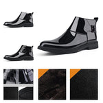 Carregue a imagem no visualizador da Galeria, New Men&#39;s Casual Patent Leather Luxury Chelsea Boots Business Shoes Mens Designer Brand Formal Dress Shoes for Men Ankle Boots  Amaijoin
