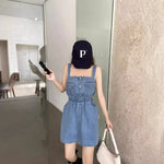 Load image into Gallery viewer, Stylish Denim Dress For Women New Waist-fitted Slimming Petite Short Skirt Fashionable Tie-detail Tanks Camis Shorts  Amaijoin
