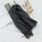 Carregue a imagem no visualizador da Galeria, High Quality 100% Wool Scarf Men Women Solid Color Tassel Autumn Winter Business Versatile Classic Warm Soft Muffler Couples  Amaijoin
