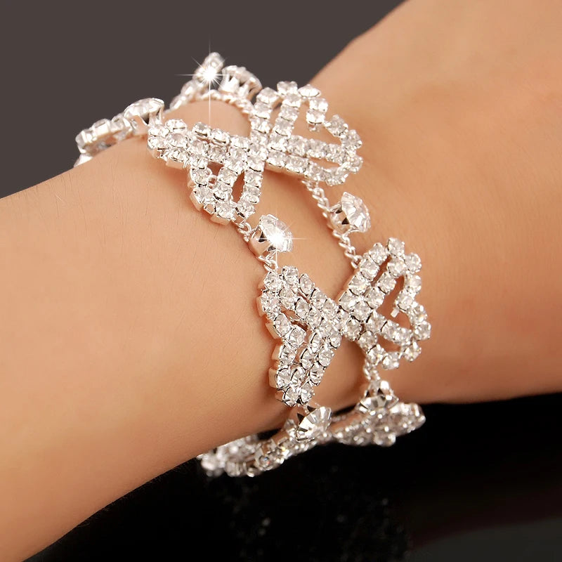 New Fashion Charm Bracelets 925 Silver AAAAA Zircon Crystal Women Bracelet Wedding Engagement Luxury Jewelry  Amaijoin