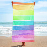 Load image into Gallery viewer, Microfiber Beach Towel Rainbow Striped Pool Towels Quick Dry Towel Summer Beach Towels Swimming Towel for Adults Kids  Amaijoin
