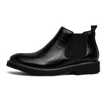 Carregue a imagem no visualizador da Galeria, 38-46 Men Boots 5CM Heel Leather Autumn Fashion Chelsea Shoes Comfortable Brand Black Safety Ankle Flats Cool Gift  Amaijoin
