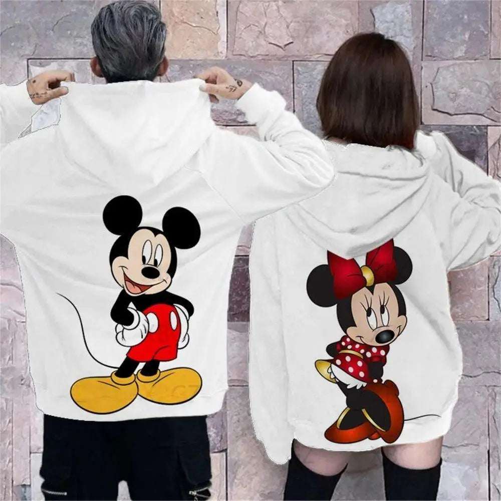 Couple Outfit Disney Hoodies Minnie Mouse Women's Casual Sweatshirt Couple Hoodie Men's Women Clothing Mickey Y2k Print Top  Amaijoin