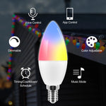 Carregue a imagem no visualizador da Galeria, Tuya E14 Candle Lamps APP Control Smart Bulb Bluetooth WIFI RGB 220V LED Light Dimmable Smart Life Room Home Group Crystal Lamps  Amaijoin
