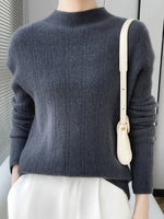 Carregue a imagem no visualizador da Galeria, 2023 Autumn/Winter New 100% Merino Wool Women&#39;s Pile Neck Sweater Jumper Fashion Women&#39;s Sweater Warm Turtleneck Sweater Top  Amaijoin
