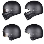 Load image into Gallery viewer, Retro Capacete Detachable For Motorcycle Bike Quick Release ABS Open Helmet Full Face Matt Black Modular Classic Professional  Amaijoin
