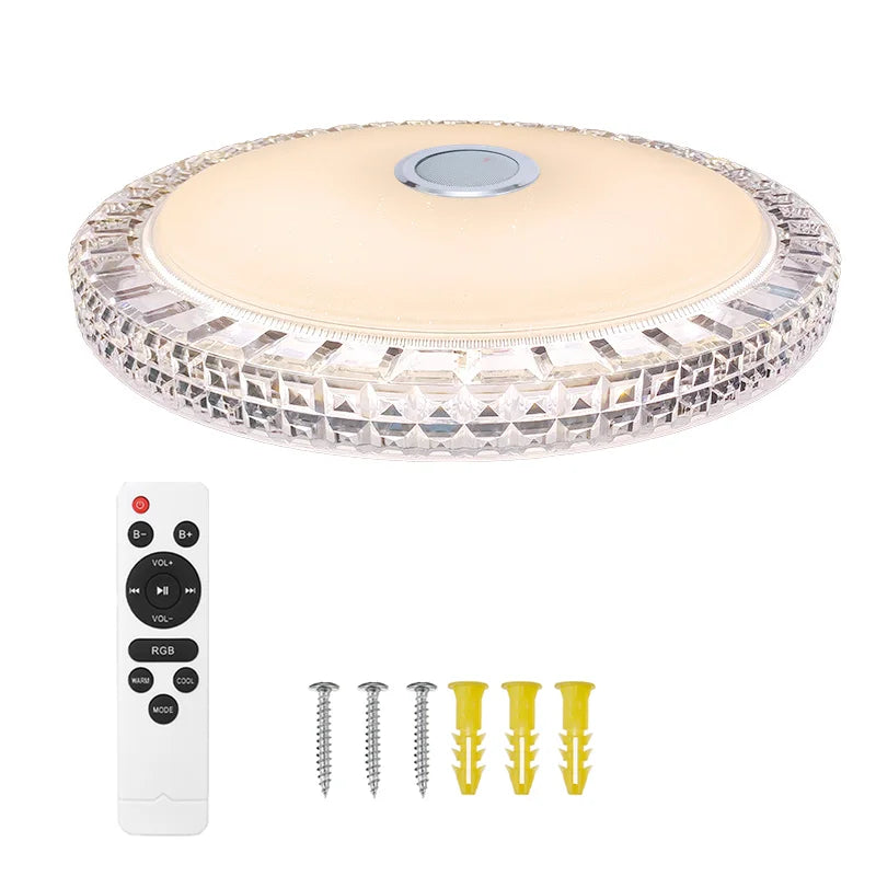 300W Smart Lamp Ceiling RGB LED Lights Dimmable APP Control Bluetooth Speaker Home Bedroom Living Room Ambient Light  Amaijoin